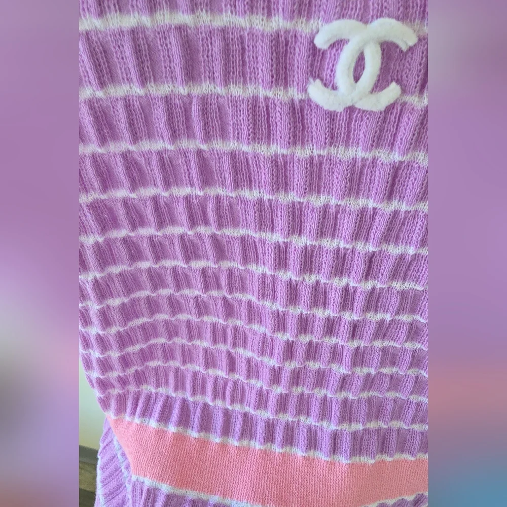 Chanel Knit Striped Tank Top - Picture 5 of 10